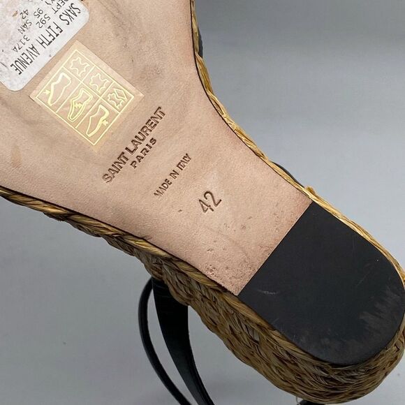 Saint Laurent Paloma 95 leather espadrille wedge sandals size 42 - Picture 16 of 16